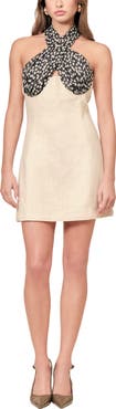 MAUDE CLUB April Halter Minidress