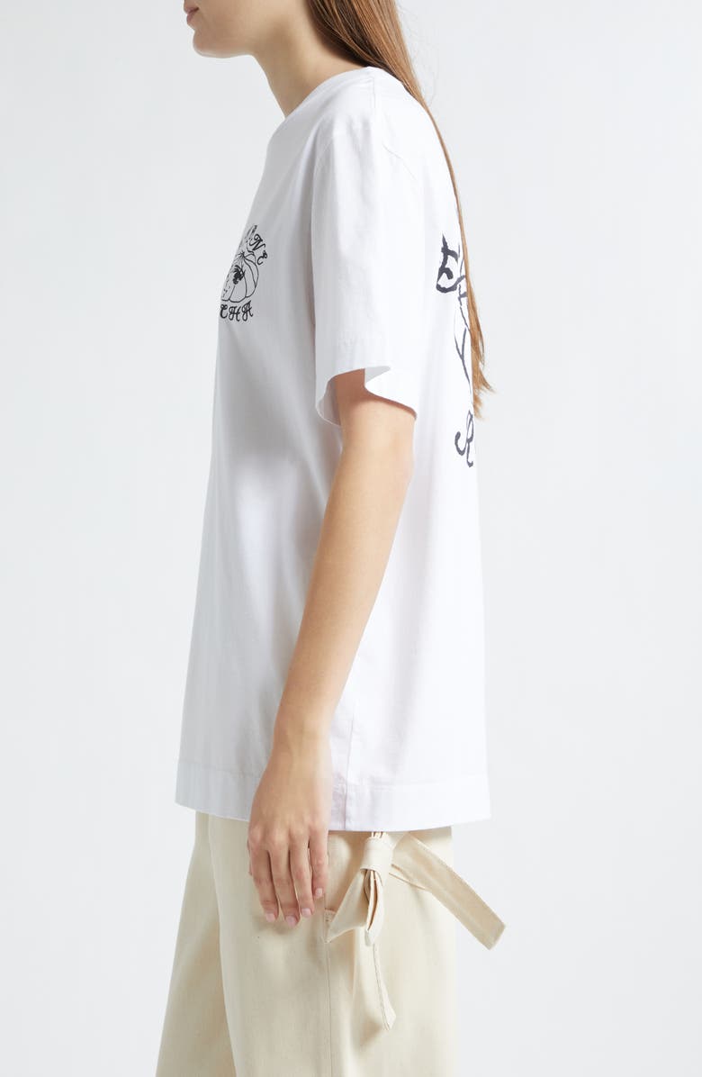 Simone Rocha Dim Sum Logo Print T-Shirt, Alternate, color, White/ Black