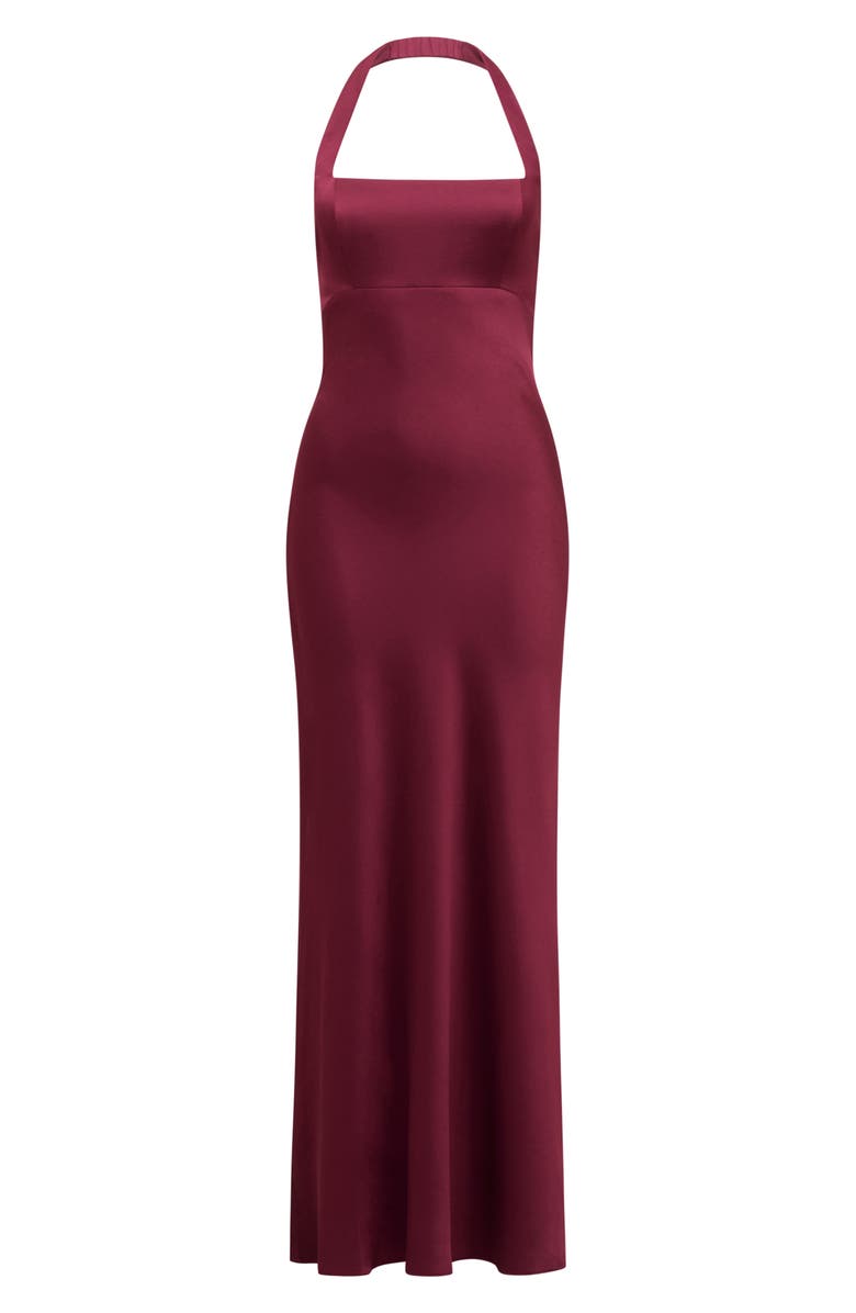 Ever New April Open Back Maxi Halter Gown, Alternate, color, Light Berry