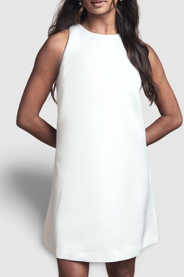 Structured Satin Bridal Mini Dress, Alternate, color, Ivory