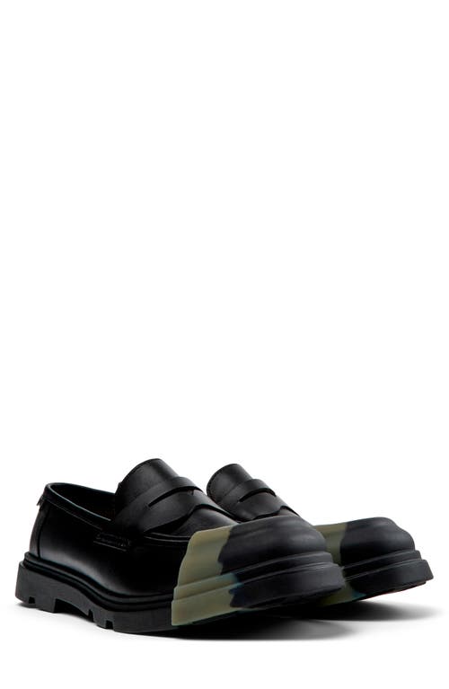 Camper Junction Cap Toe Penny Loafer In Black
