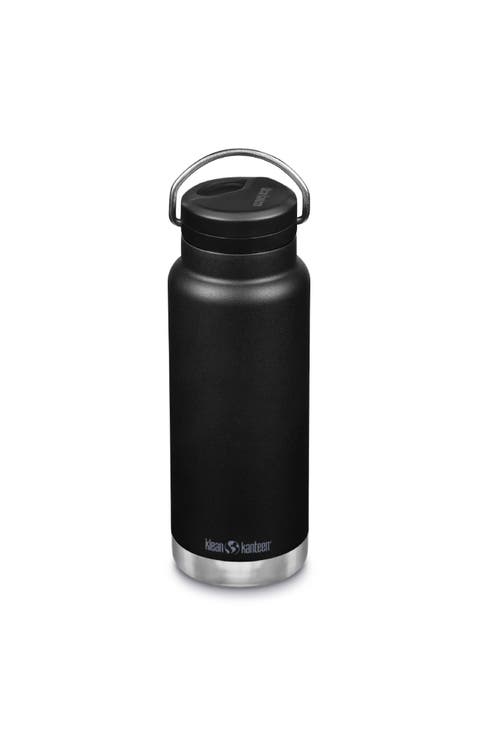 TKWide Insulated Water Bottle with Twist Cap - Reusable Travel Water Bottle with Stainless Steel Straw - Perfect for Workouts & Sports - Black, 32 oz
