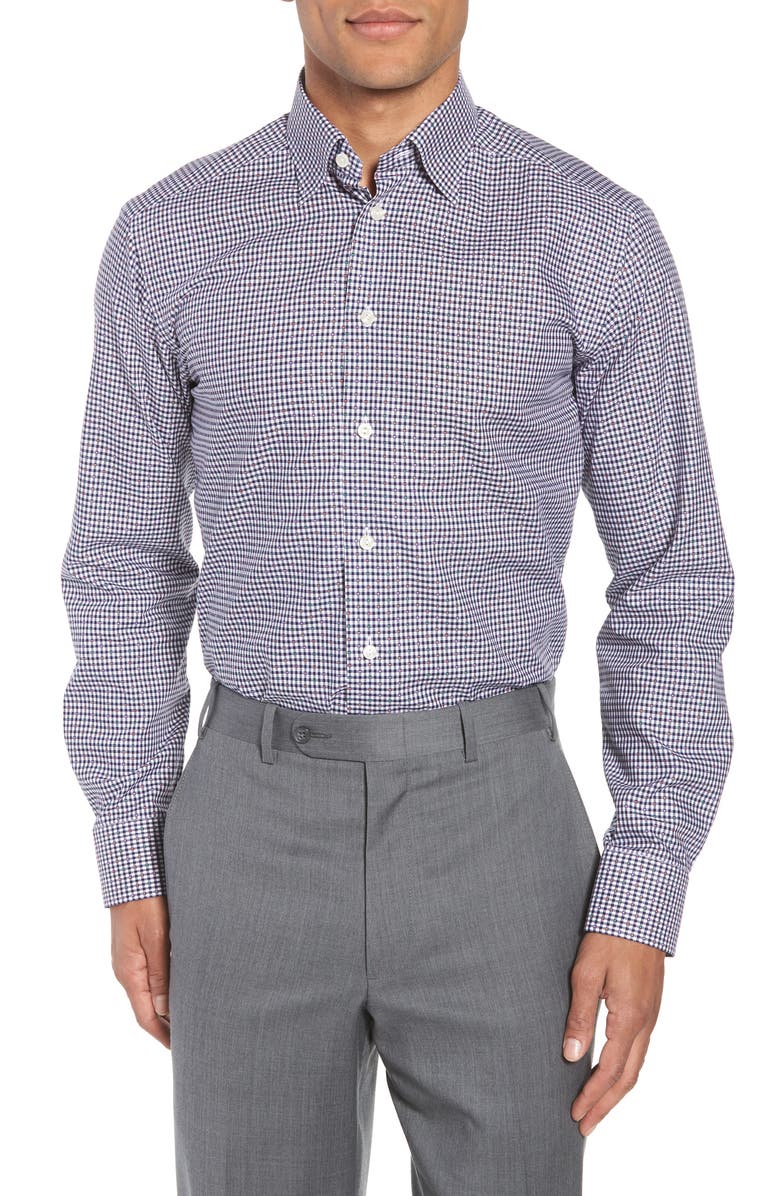 Eton Slim Fit Check Dress Shirt, Main, color, 