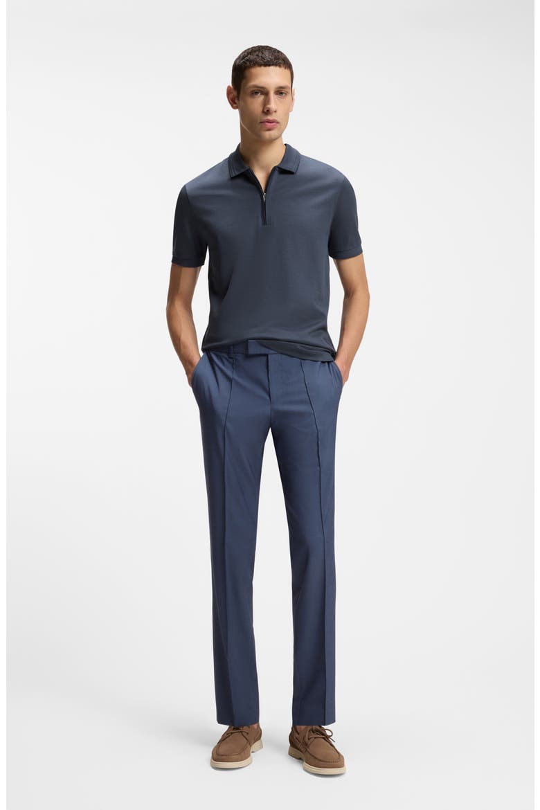 Paras Solid Lyocell & Cotton Zip Polo, Alternate, color, OPEN BLUE