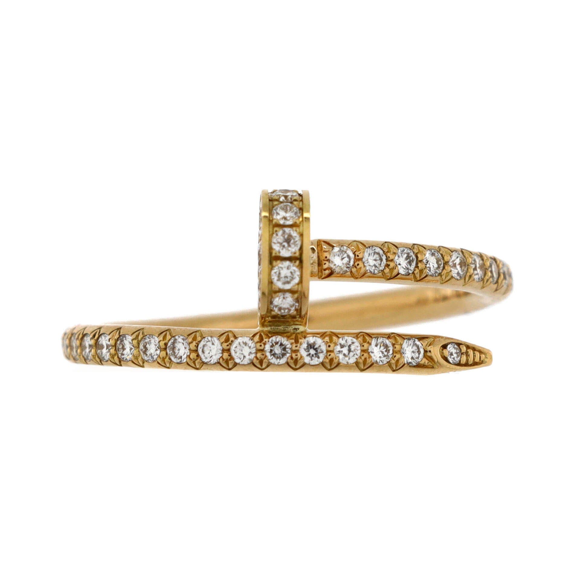 Juste un Clou Paved Ring 18K Yellow Gold with Diamonds Small, Main, color, Metallic Gold