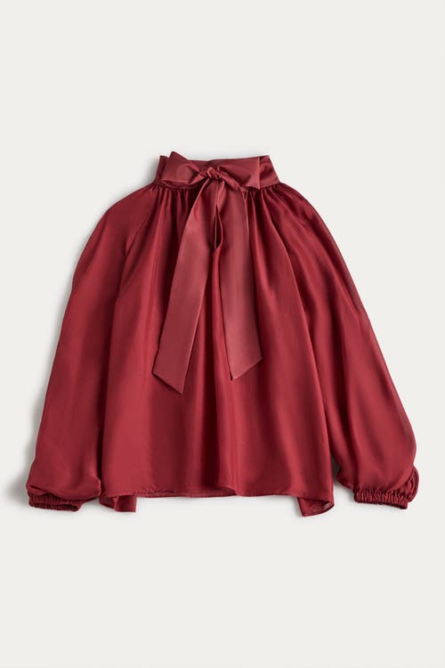 Naked Cashmere Amara Silk Organza Blouse In Burgundy