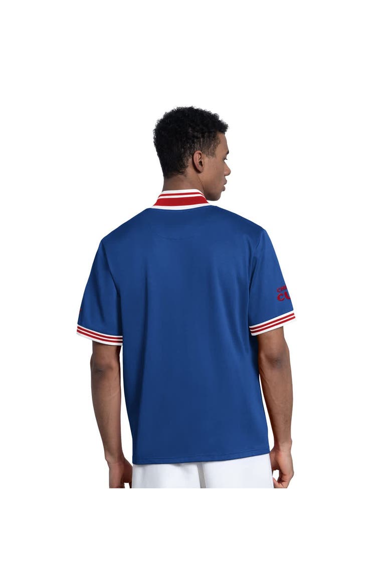 Men's Starter  Royal Chicago Cubs Button-Up Short Sleeve Jacket, Alternate, color, Royal