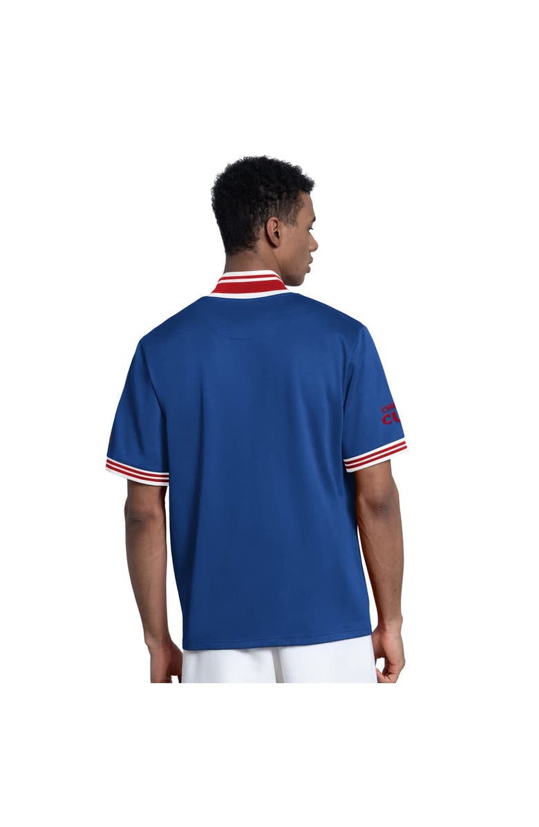 STARTER Men's Starter Royal Chicago Cubs Button-Up Short Sleeve Jacket, Alternate, color, Royal