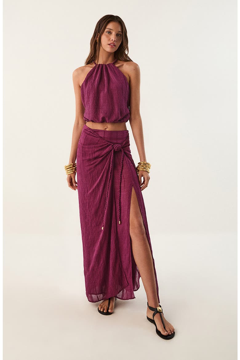 Thalia Sleeveless Bubble Top, Alternate, color, PURPLE