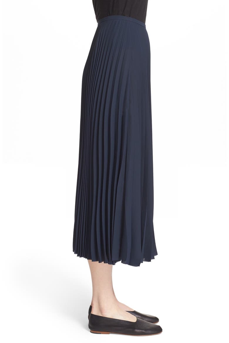Pleat Midi Skirt, Alternate, color, COASTAL