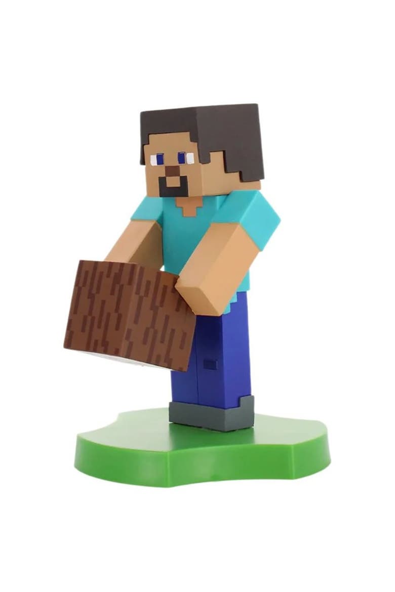 Minecraft 4 Inch Steve Cable Guys Earbud and Phone Holder, Alternate, color, Multicolored