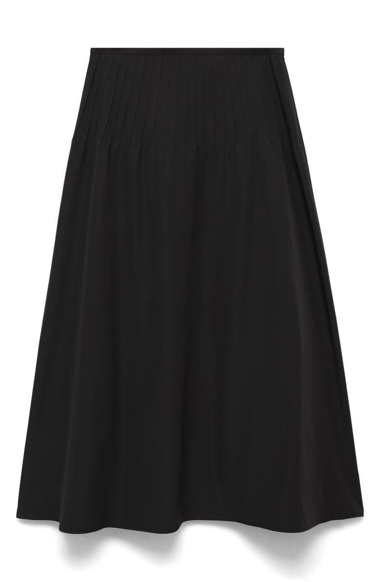 MANGO Pleated Detail Flared Skirt, Alternate, color,
