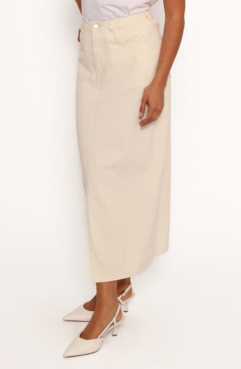 Kellen Slit Front Cotton Corduroy Maxi Skirt
