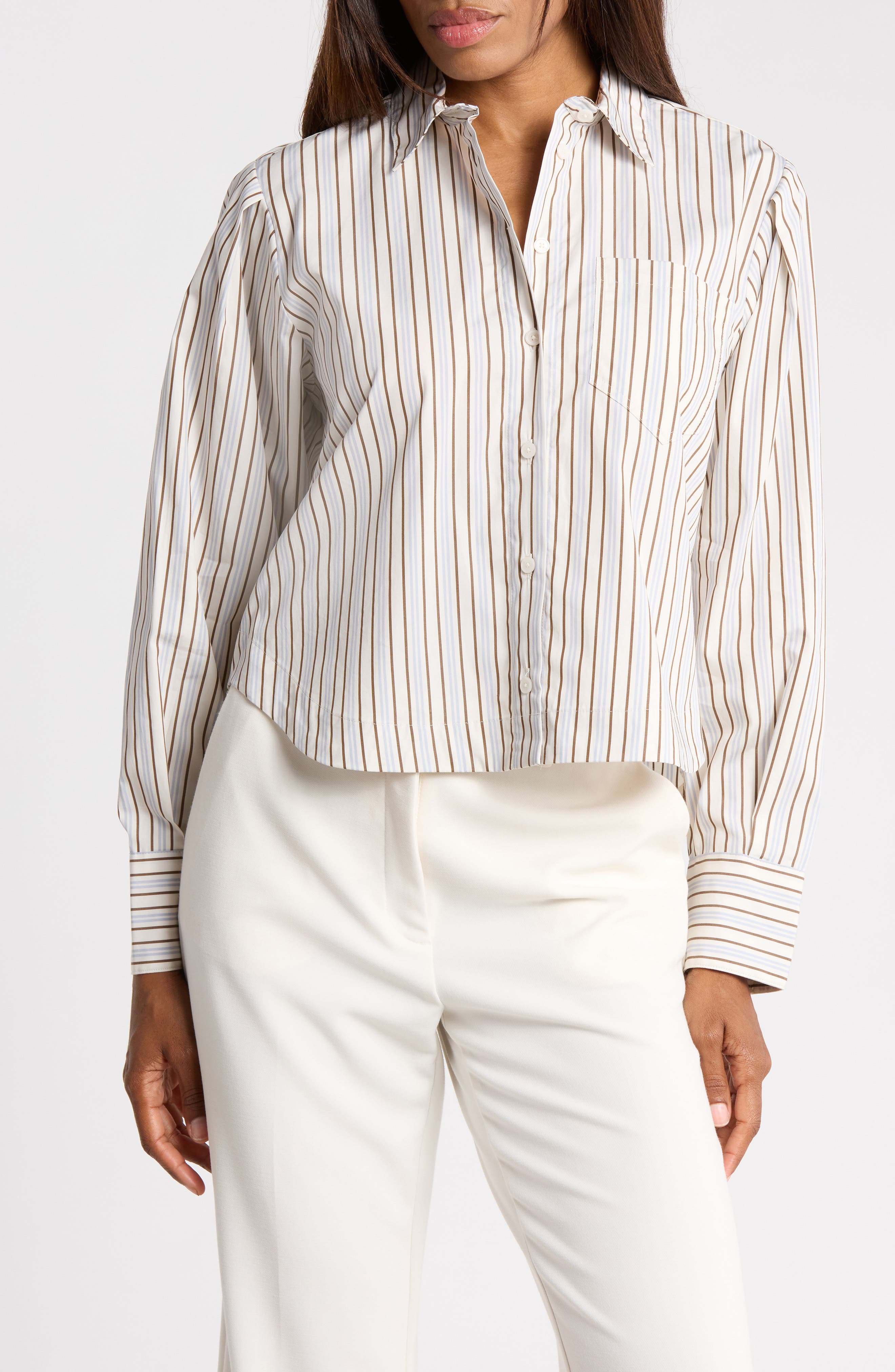 IVORY/ BLUE STRIPE