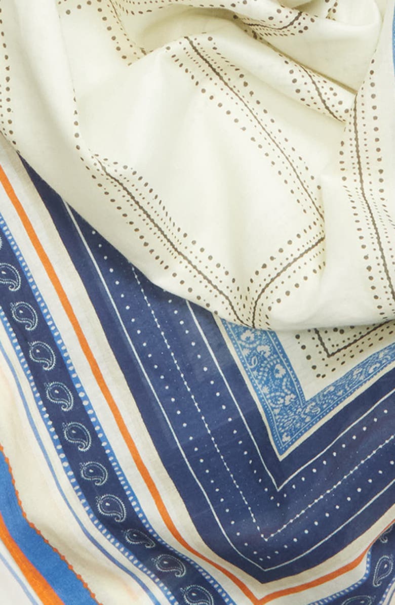 TOTEME Collector Organic Cotton Blend Voile Sarong, Alternate, color, Ecru/ Navy