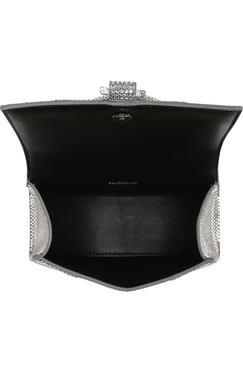 Balenciaga Extra Small Hourglass Crystal & Suede Top Handle Bag, Alternate, color,