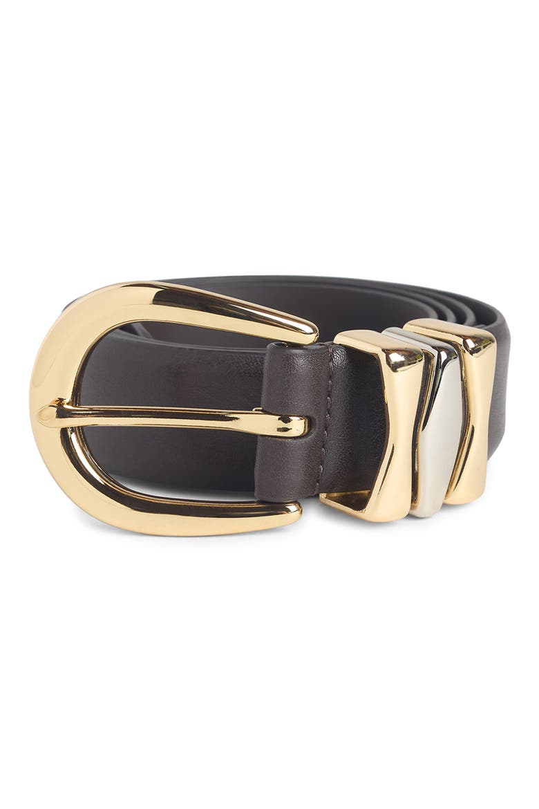 The William Split Decision Leather Belt, Alternate, color, DARK BROWN