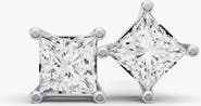 SEREIA OFFICIAL 14K Gold Studs 0.75 ct Earrings Princess Solitaire