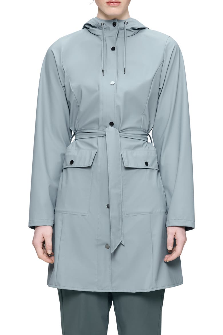 Curve Waterproof Belted Jacket, Main, color, POOL