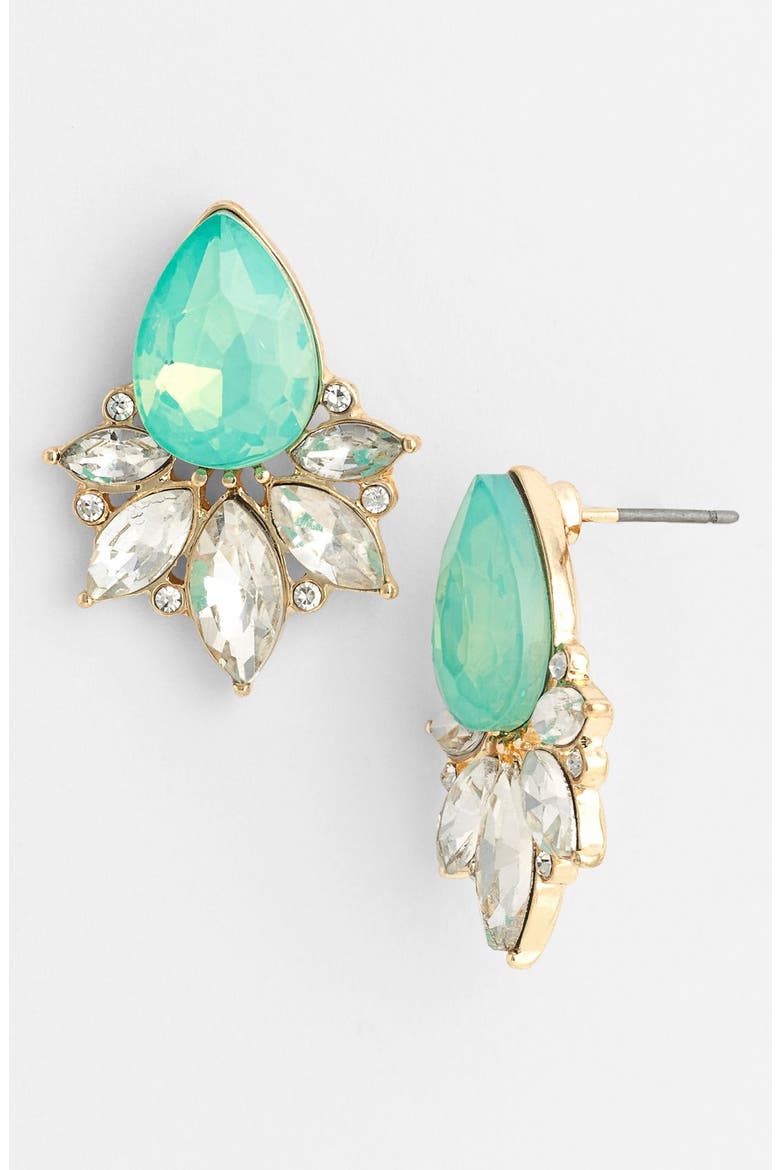 Teardrop Fan Stud Earrings, Main, color, MINT