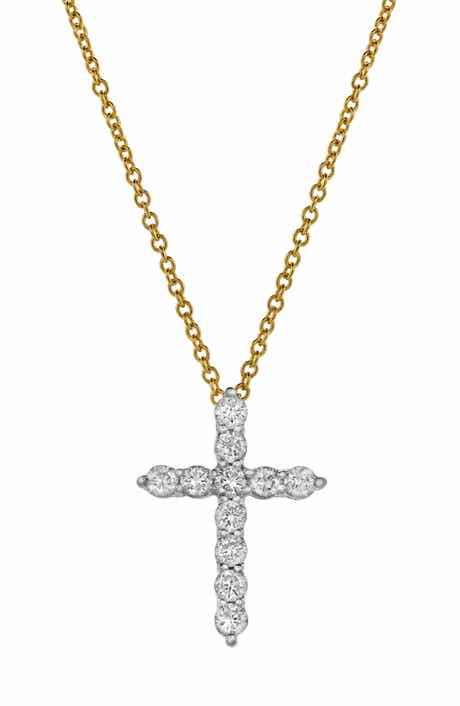 LuvMyJewelry Sacred Cross Diamond Pendant Necklace