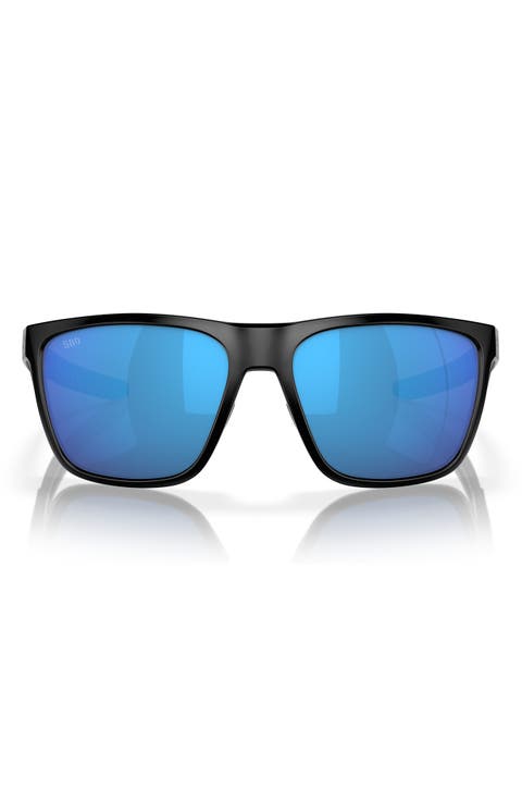 Ferg 59mm Polarized Mirrored Rectangular Sunglasses