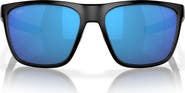 Costa Del Mar Ferg 59mm Polarized Mirrored Rectangular Sunglasses