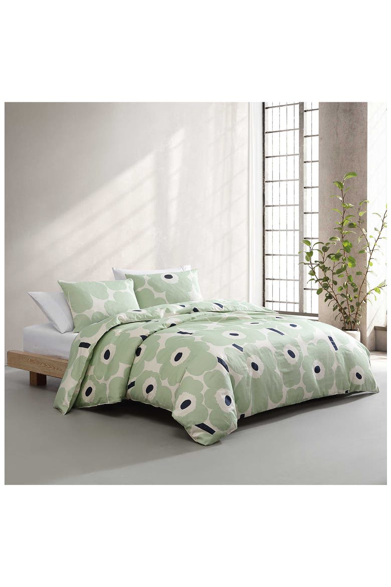 Unikko Duvet Cover & Sham Set, Alternate, color, OPEN LIGHT-PASTEL GREEN