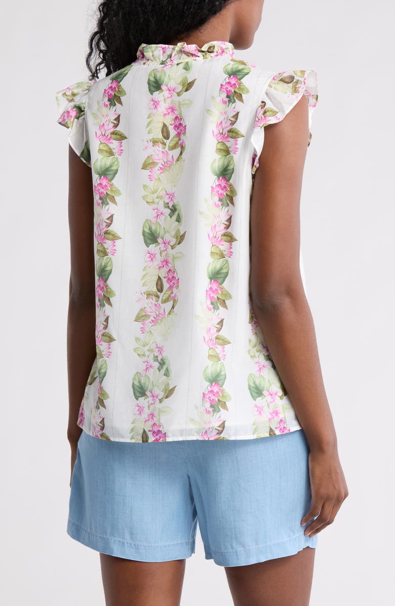Tommy Bahama Orchid Dreams Cotton & Silk Top, Alternate, color, Coconut