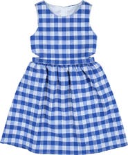 Florence Eiseman Plaid Seersucker Dress with Side Cut-Out