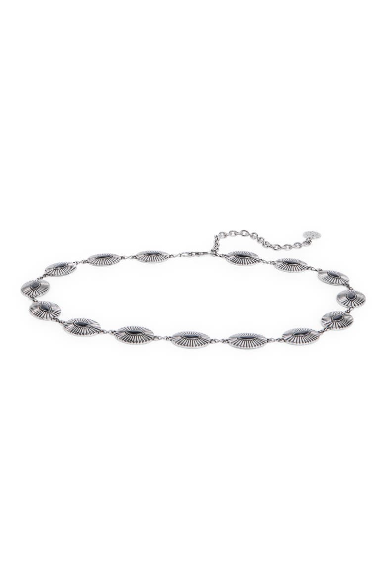 Stone Conch Chain Belt, Main, color, ANTIQUE SILVER