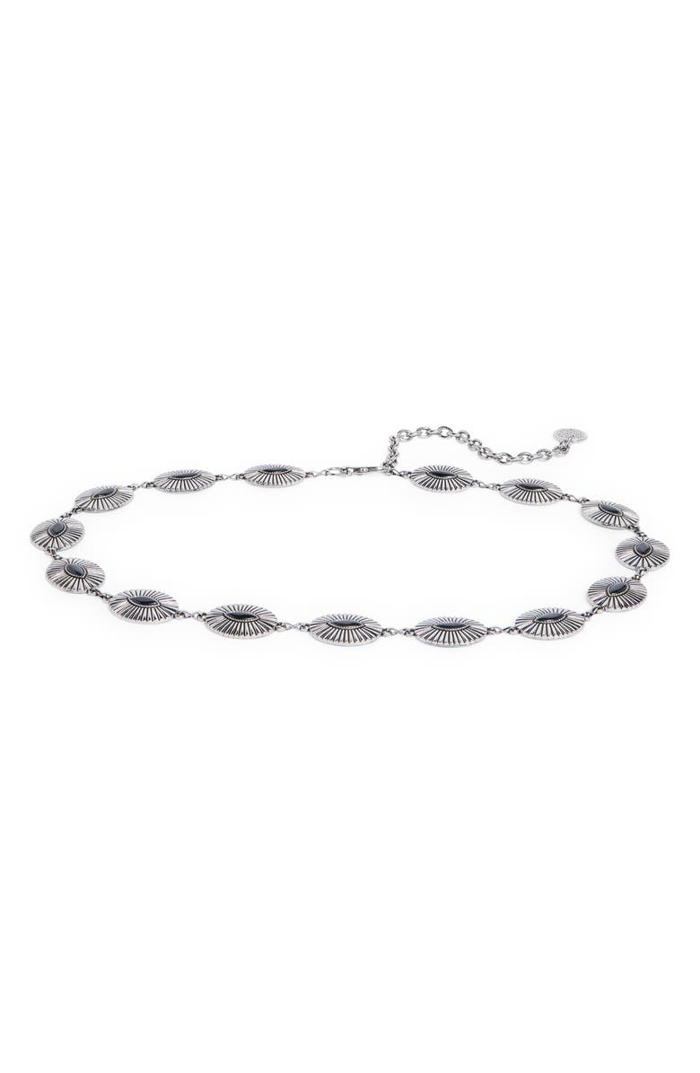 Vince Camuto Stone Conch Chain Belt, Main, color, Antique Silver