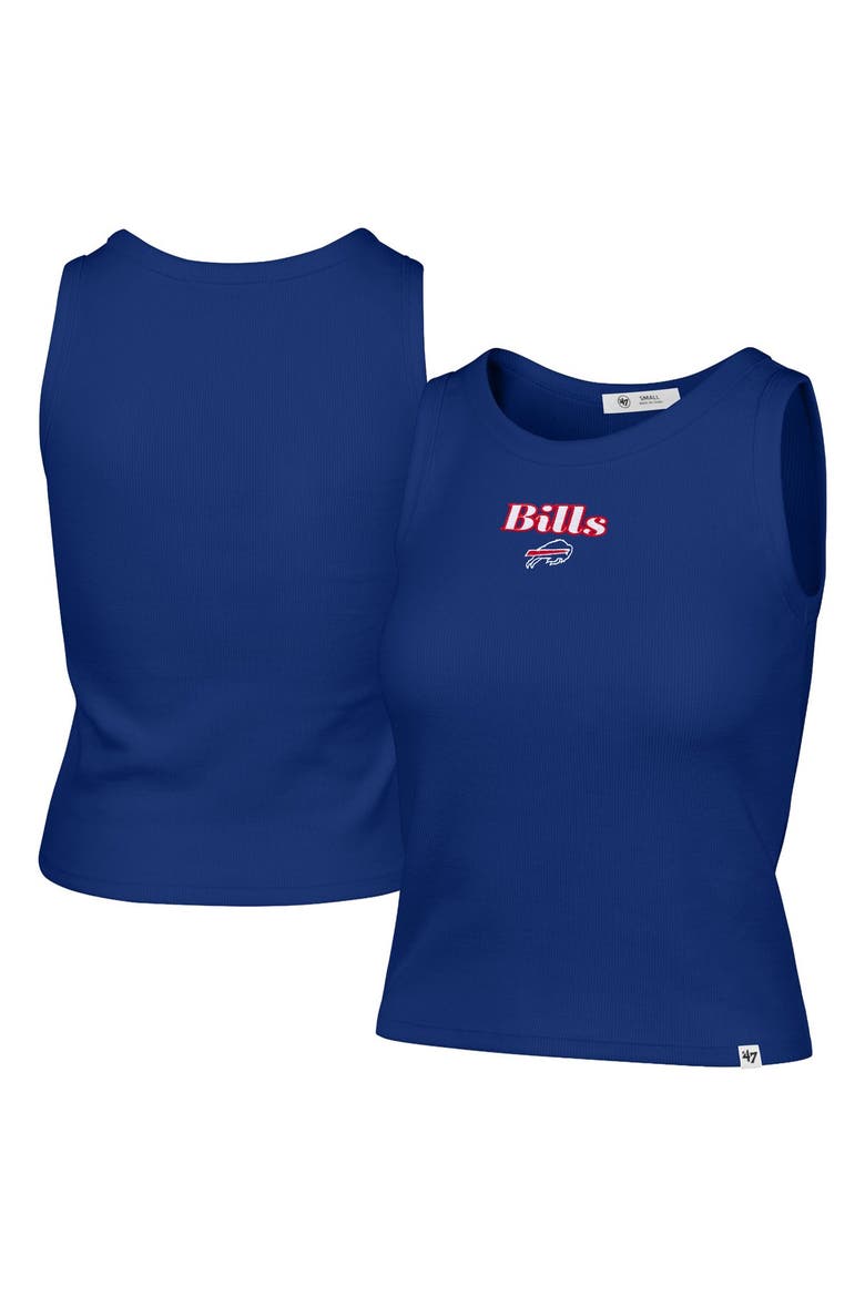 Women's '47  Royal Buffalo Bills Cropped Straight Cut Ribbed Baby Tank Top, Main, color, Royal