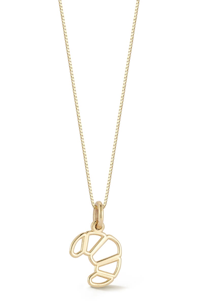 Ember Fine Jewelry 14K Gold Croissant Pendant Necklace, Main, color, Gold