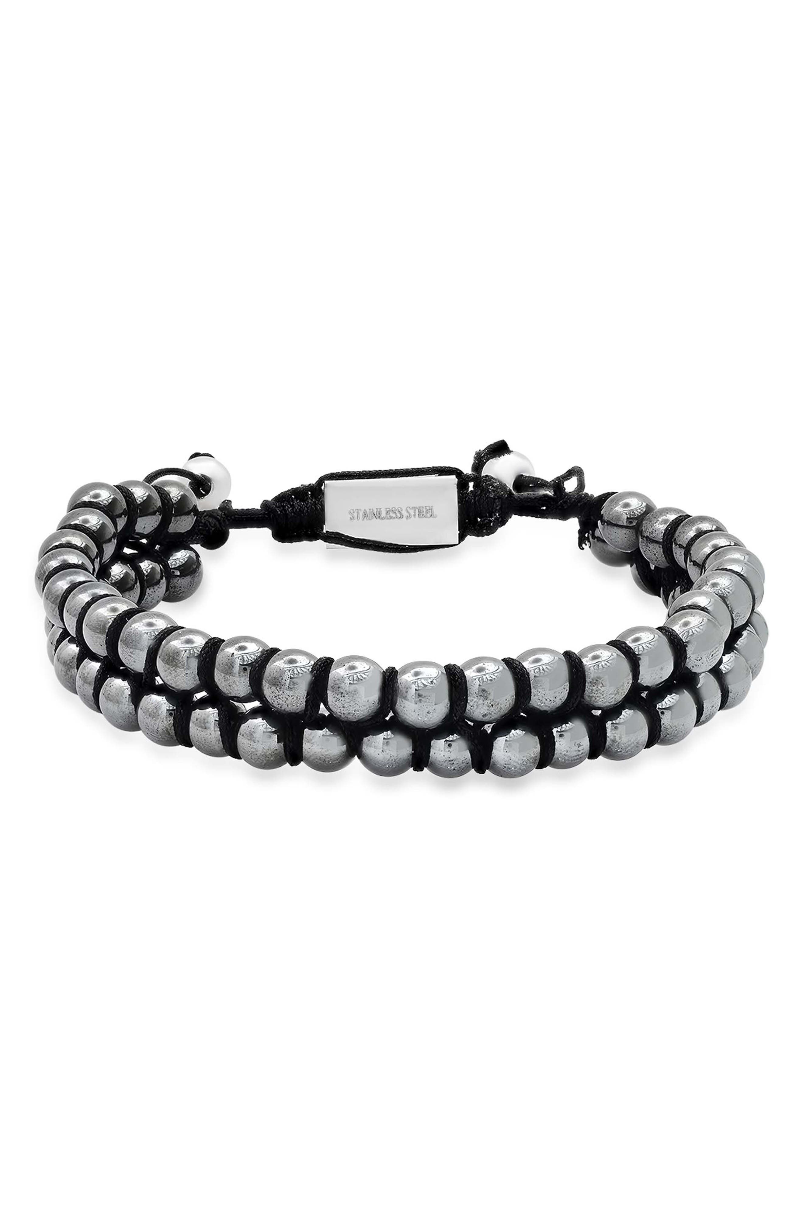 Men's Double Layered Hematite Bracelet
