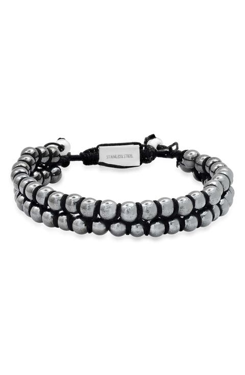 Men's Double Layered Hematite Bracelet