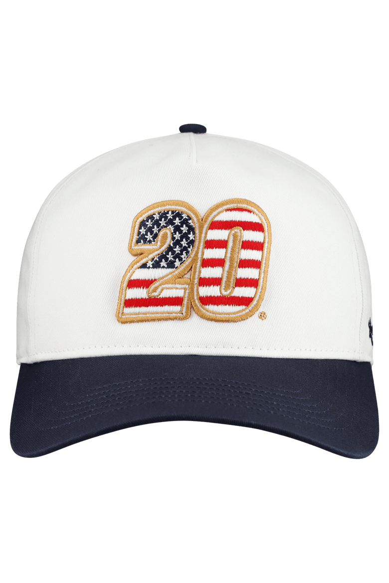 Men's '47 White Christopher Bell Flag Fill Two-Tone Team Adjustable Hitch Hat, Alternate, color, White