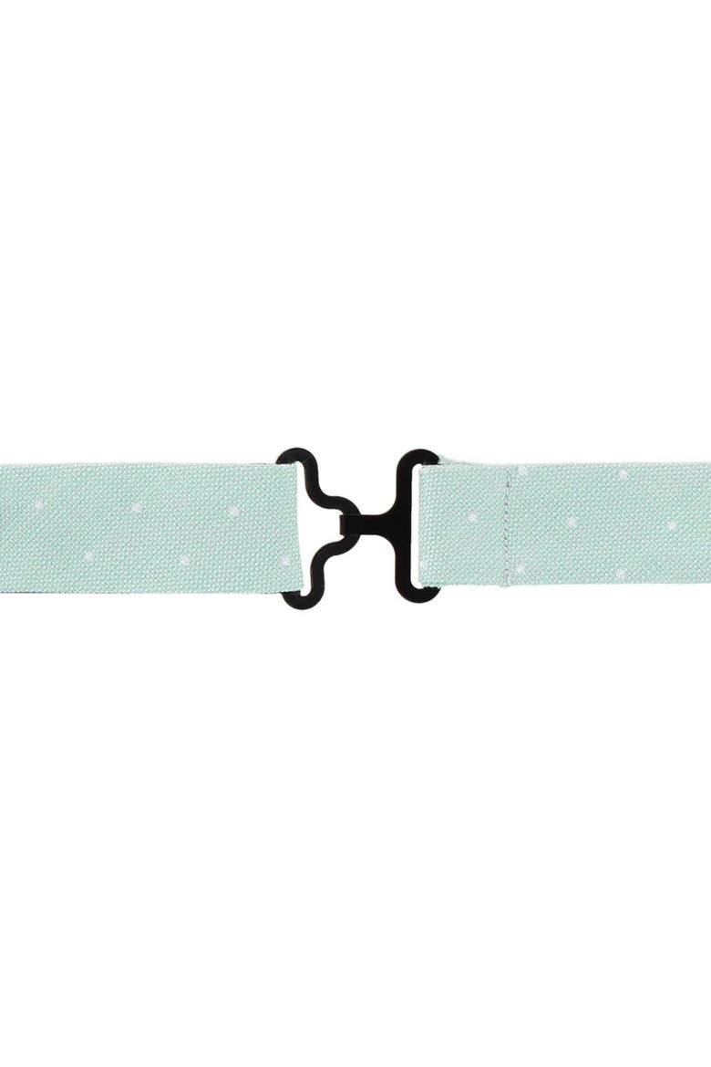 Churchill Chambray Polka Dot Linen Blend Bow Tie, Alternate, color, Light Green with Polka Dots