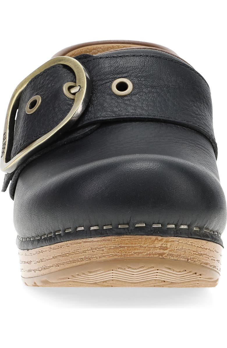 Dansko Pearson Buckle Strap Clog, Alternate, color, Black Tumbled