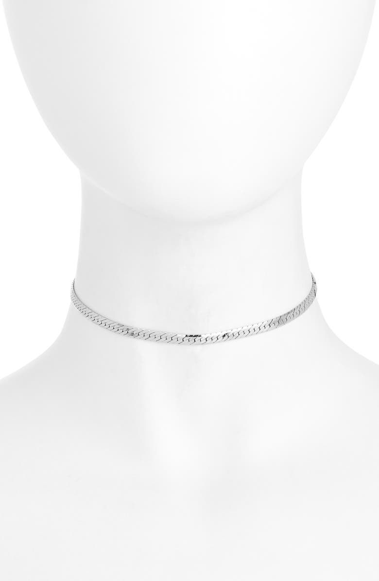 Child of Wild Sicily Herringbone Chain Choker, Main, color, Silver