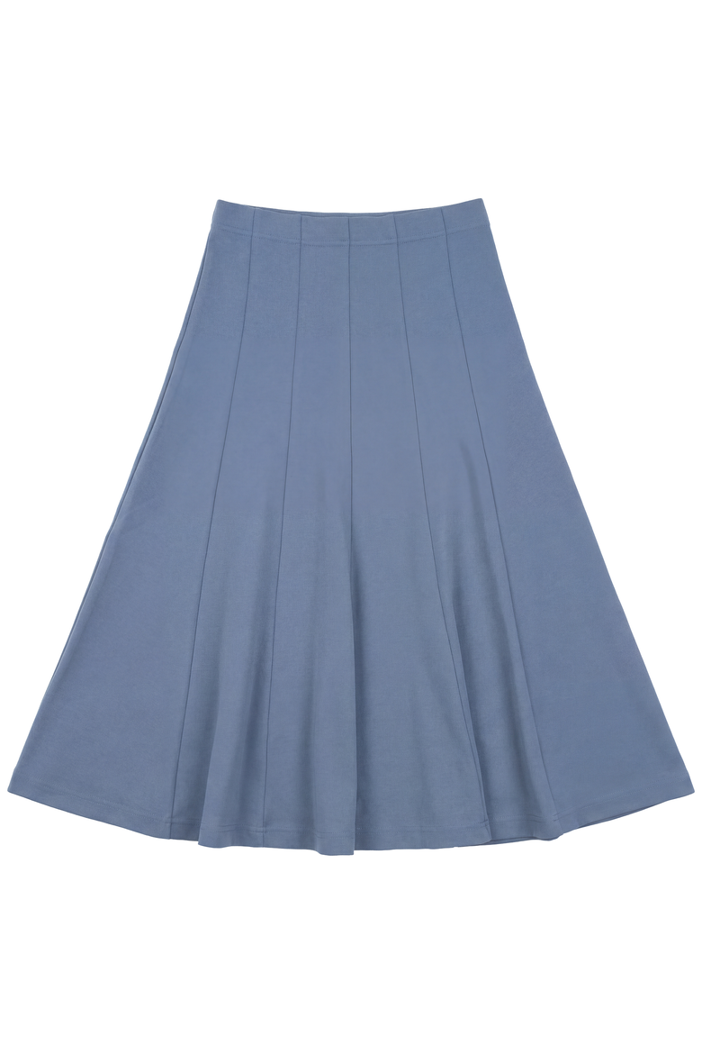 Girls Midi Panelled Rib-Knit Skirt, Main, color, Denim
