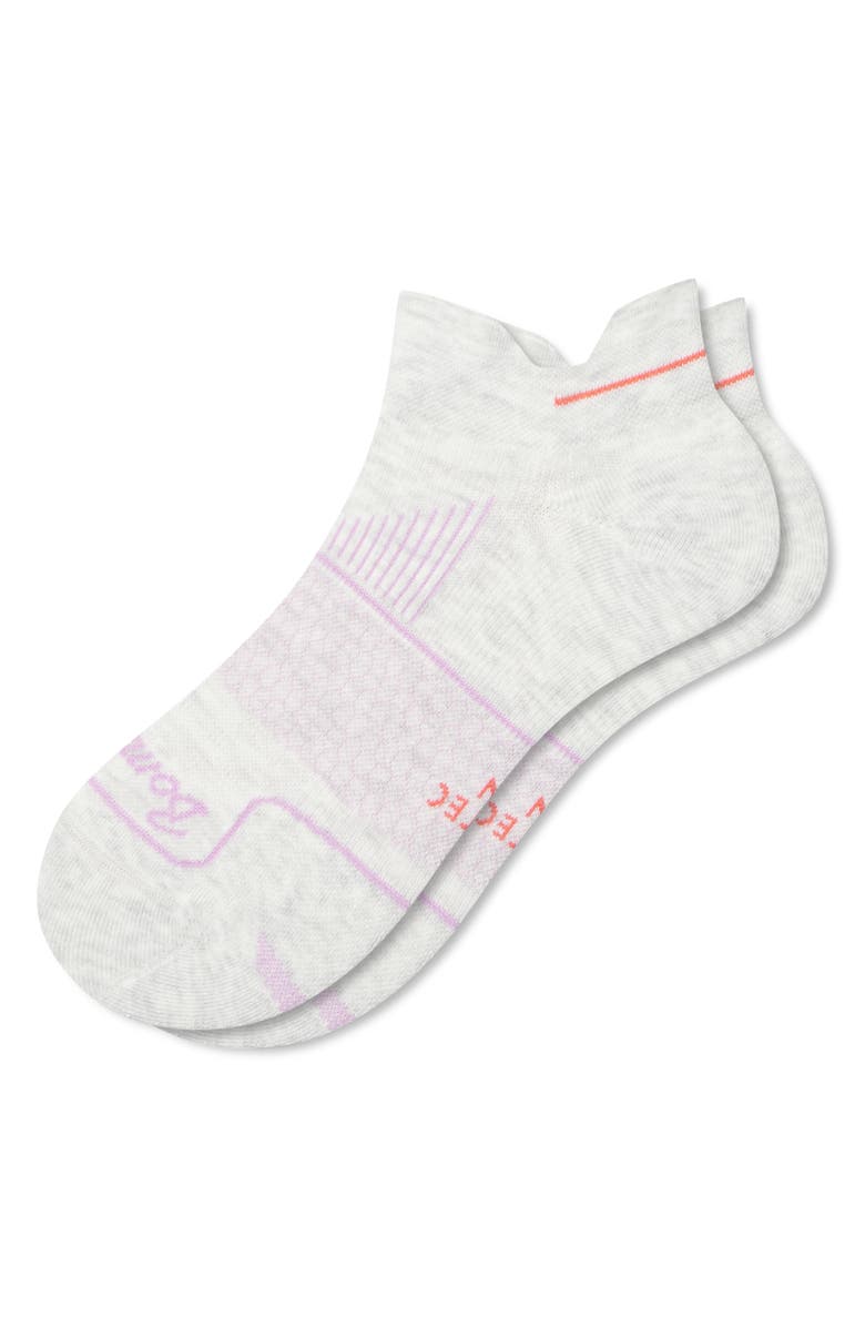 Bombas Border Stripe Run Ankle Socks, Alternate, color, Sea Salt