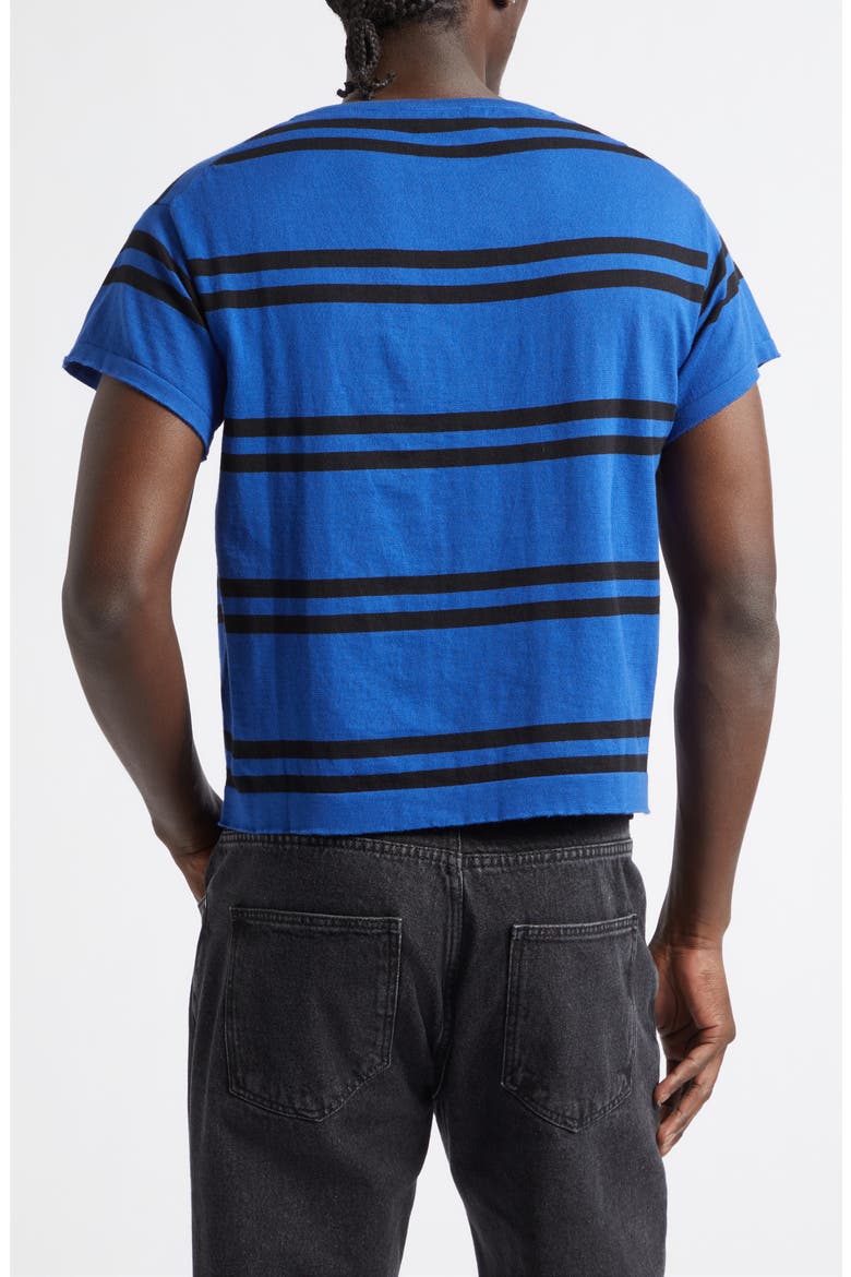 Ultimo Stripe Cotton & Cashmere T-Shirt, Alternate, color, BLUE/ BLACK