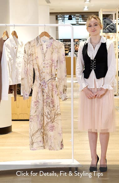 Ever New Hazel Long Sleeve Floral Print Midi Shirtdress (Women ...