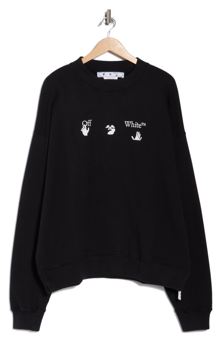 Off-White Big Logo Skate Cotton Crewneck Sweatshirt, Alternate, color, 