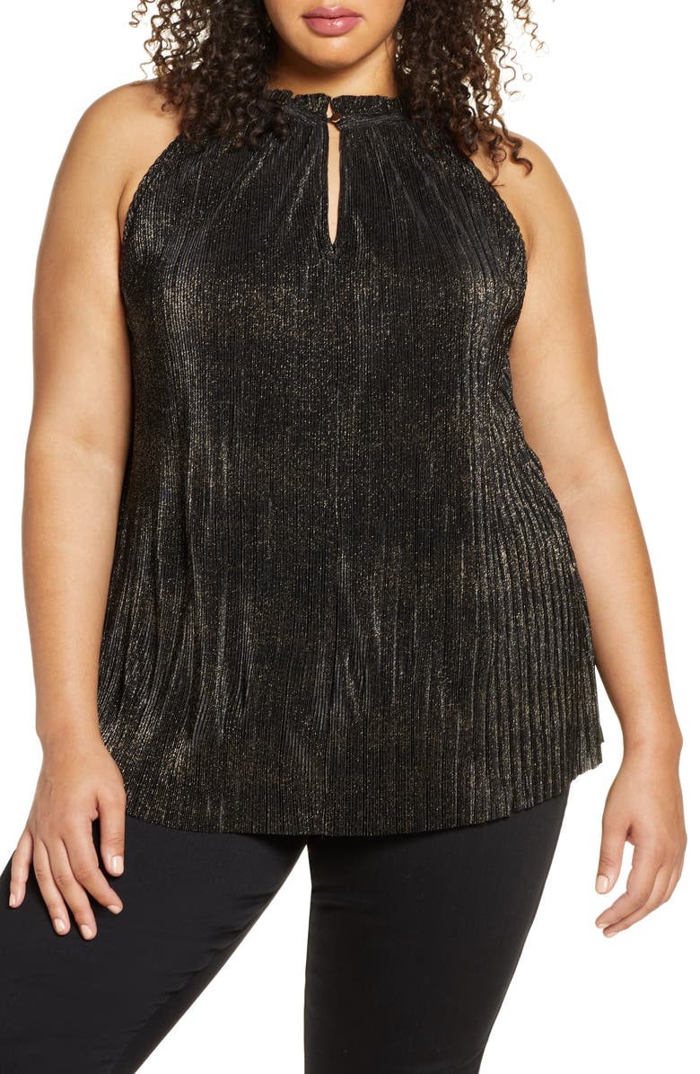 RACHEL Rachel Roy Andy Metallic Halter Tank Top, Main, color,