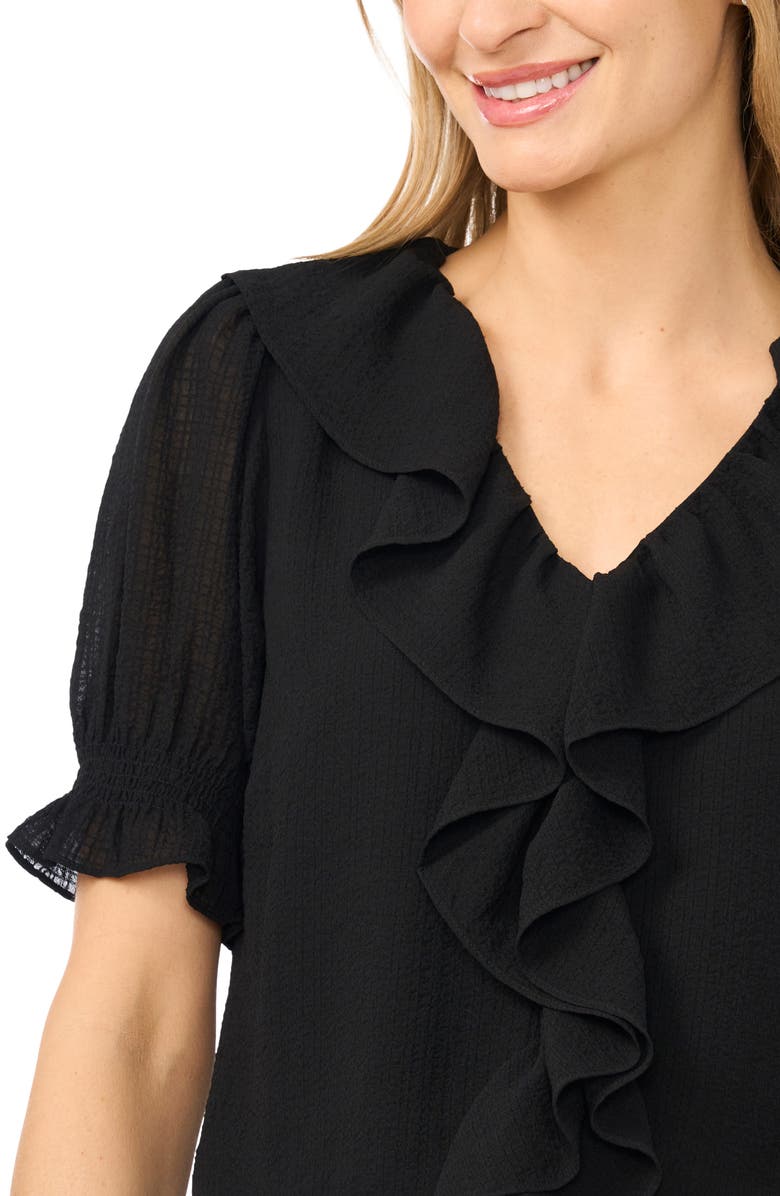 CeCe Ruffle Crepe Top, Alternate, color,