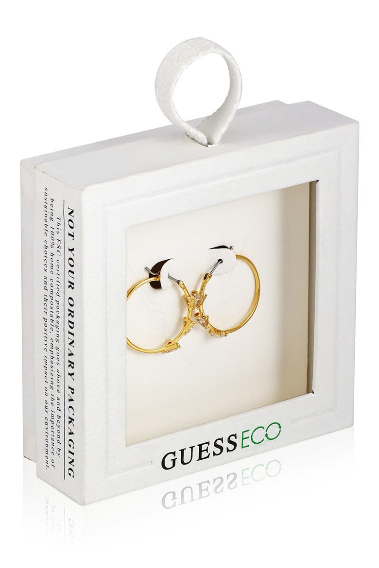 Cubic Zirconia Triangle Hoop Earrings, Alternate, color, GOLDTONE