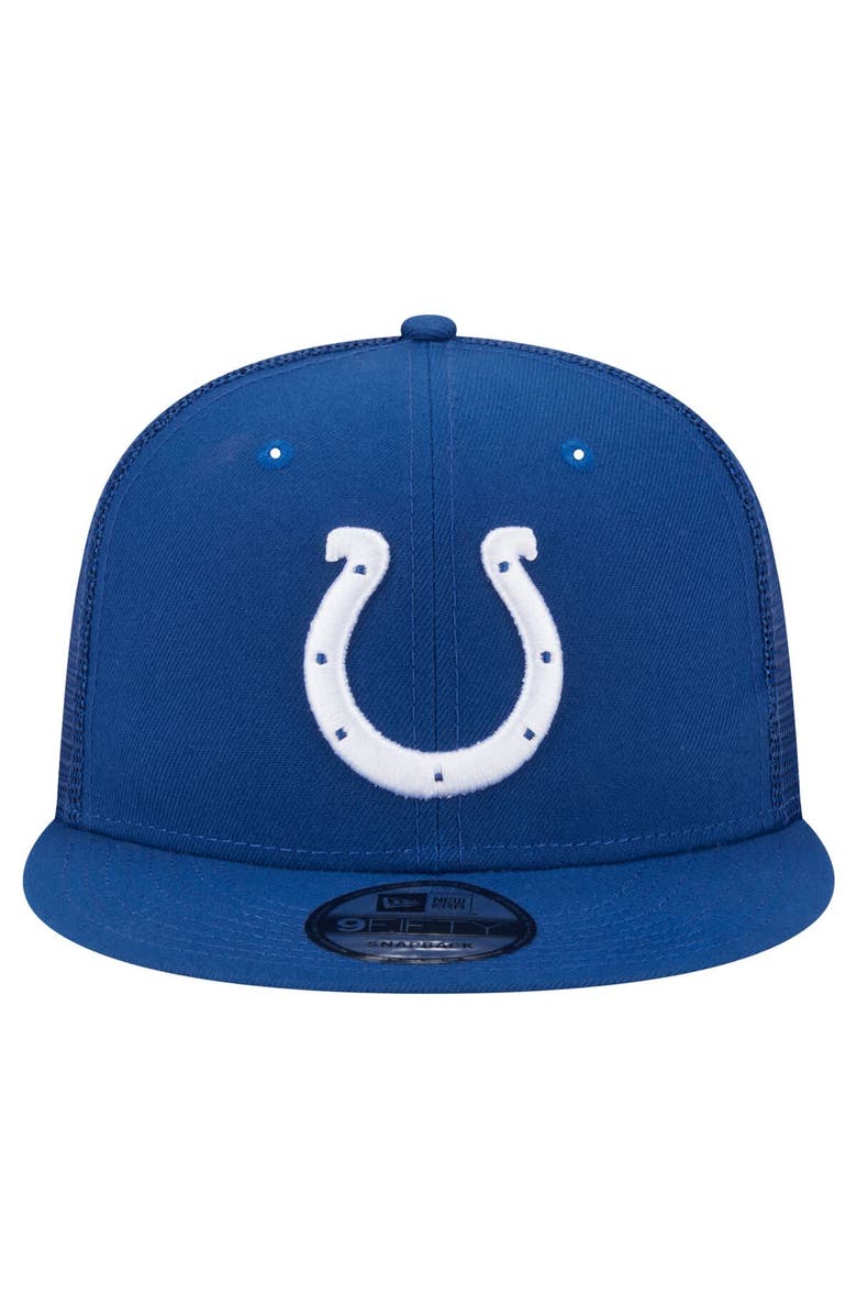 New Era Men
s New Era Royal Indianapolis Colts  Main Trucker 9FIFTY Snapback Hat, Alternate, color, Royal