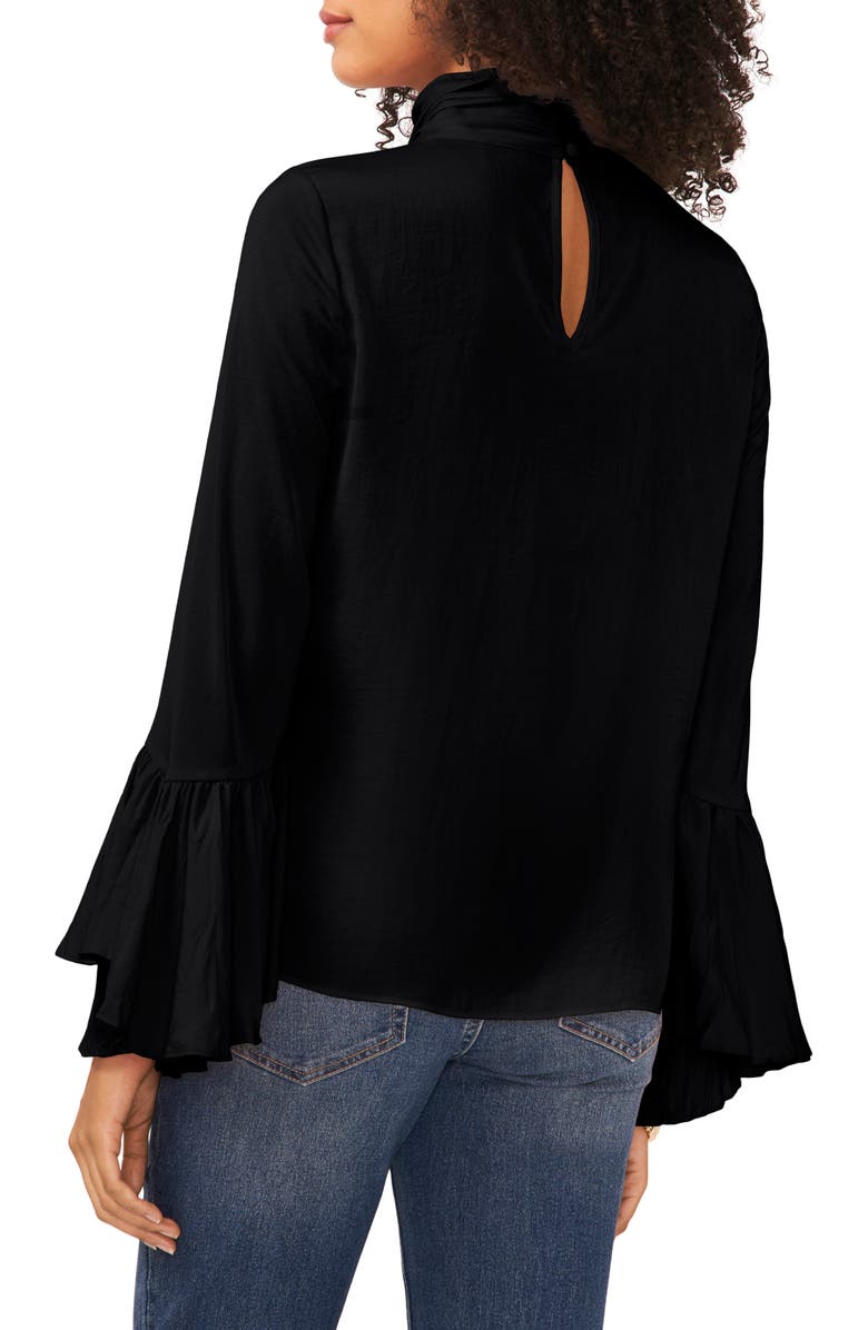 Vince Camuto Ruffle Bell Sleeve Mock Neck Top, Alternate, color, 
